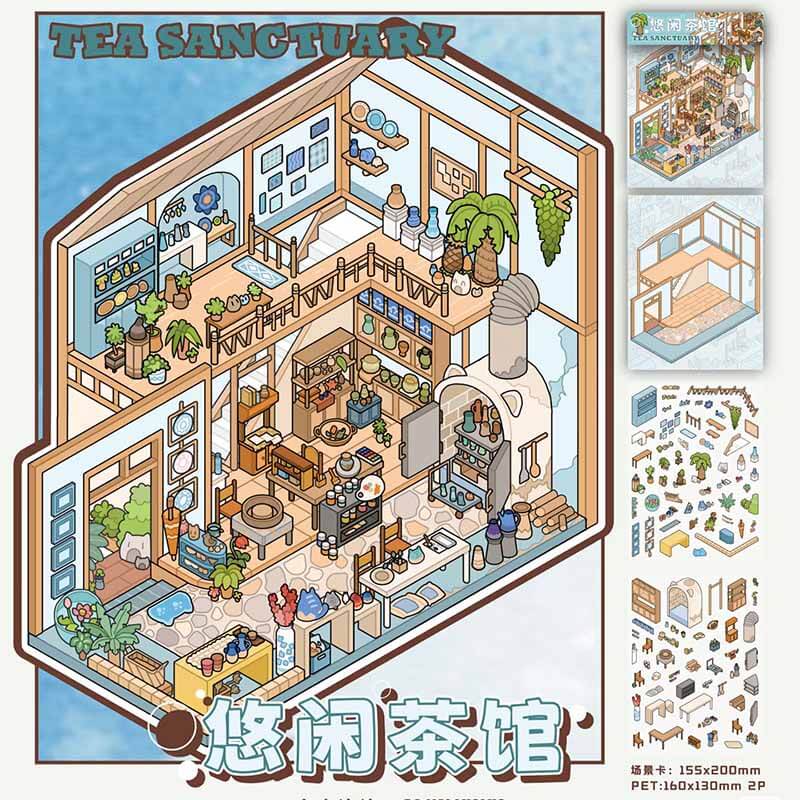Light & Time Atelier DIY 3D Scenes Sticker 4 Cute Scenes(M)