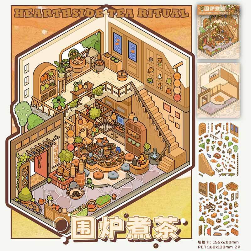 Light & Time Atelier DIY 3D Scenes Sticker 4 Cute Scenes(M)