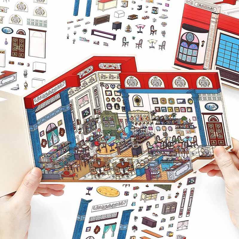 Literati Lounge DIY 3D Scene Stickers 4 Cute Miniature Scenes(L)
