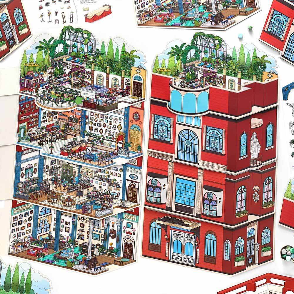 Literati Lounge DIY 3D Scene Stickers 4 Cute Miniature Scenes(L)