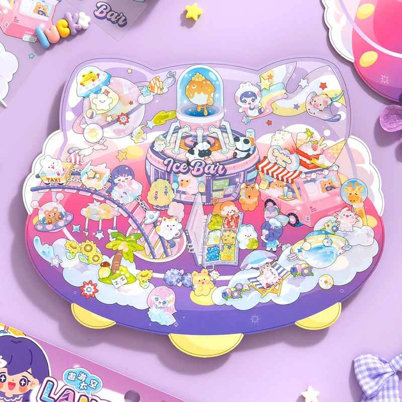 Little Explorers Club DIY 3D Scene Stickers 4 Cute Miniature Scenes(M)