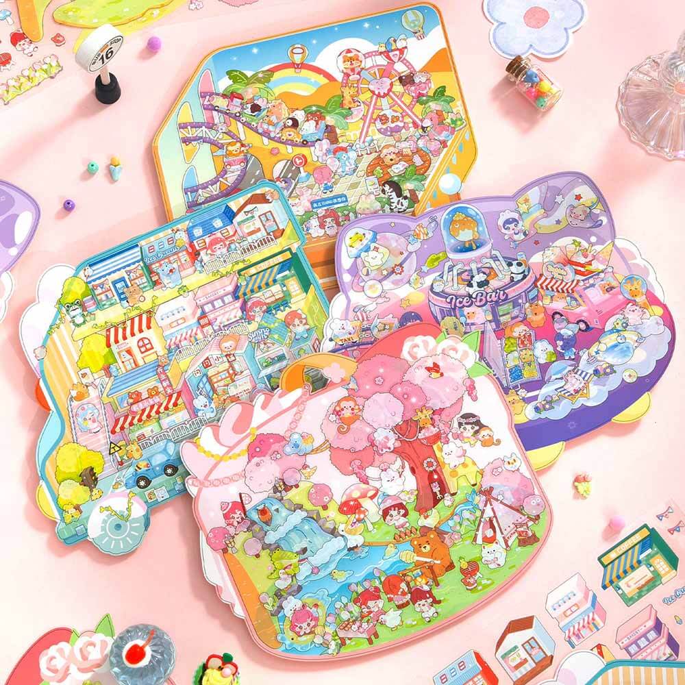 Little Explorers Club DIY 3D Scene Stickers 4 Cute Miniature Scenes