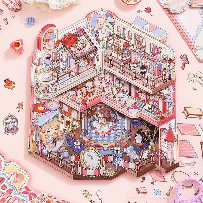 Lolita & Arts DIY 3D Scenes Sticker 2 Cute Miniature Scenes(L)
