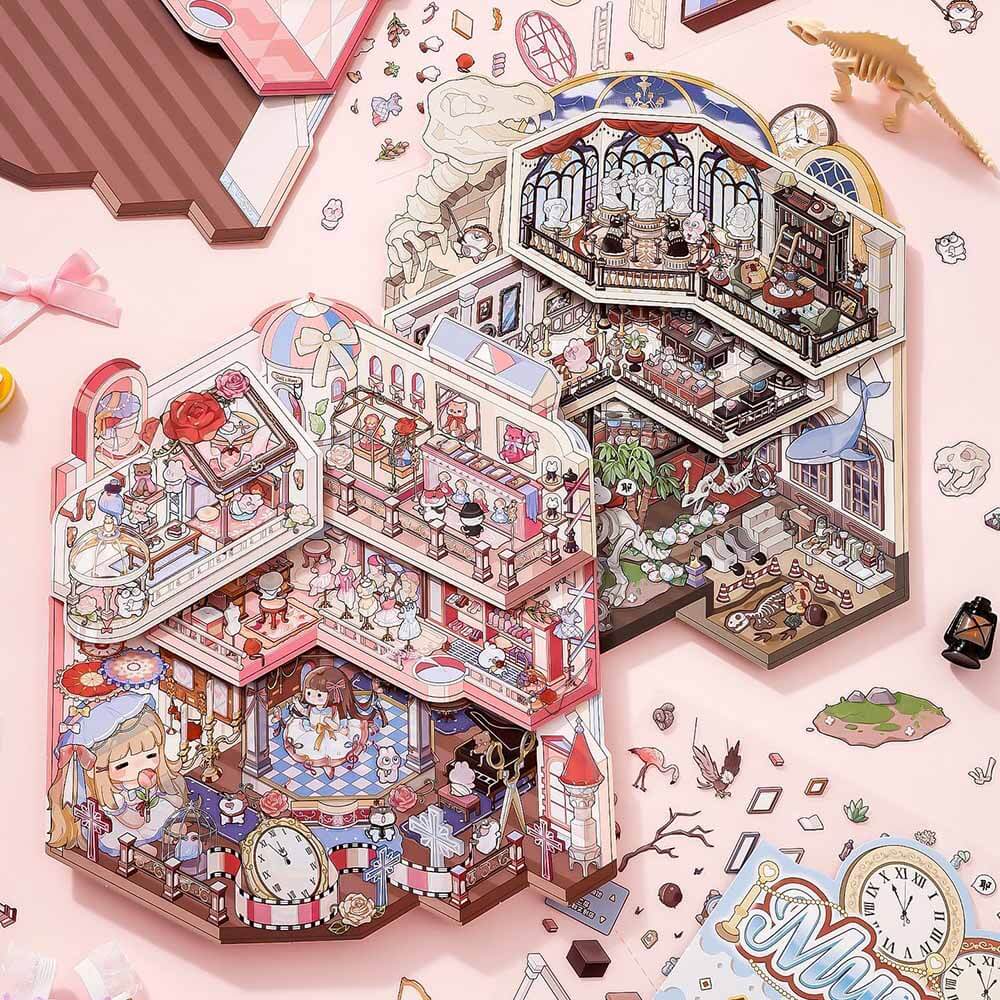 Lolita & Arts DIY 3D Scenes Sticker 2 Cute Miniature Scenes(L)