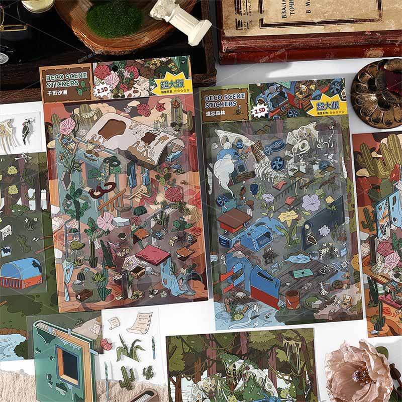 Lost Chapters DIY 3D Scene Stickers 2 Cute Miniature Scenes(L)