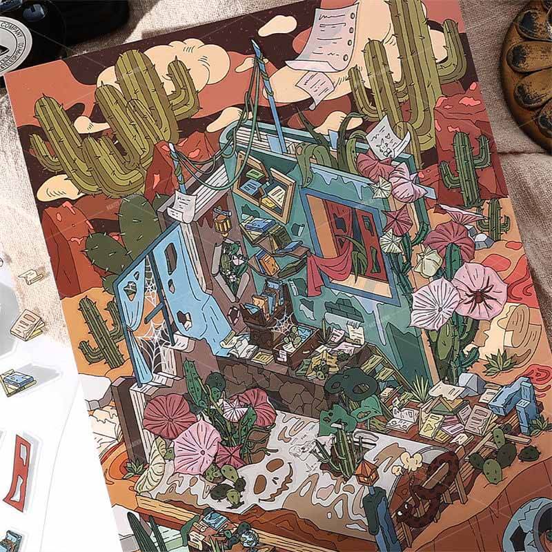Lost Chapters DIY 3D Scene Stickers 2 Cute Miniature Scenes(L)