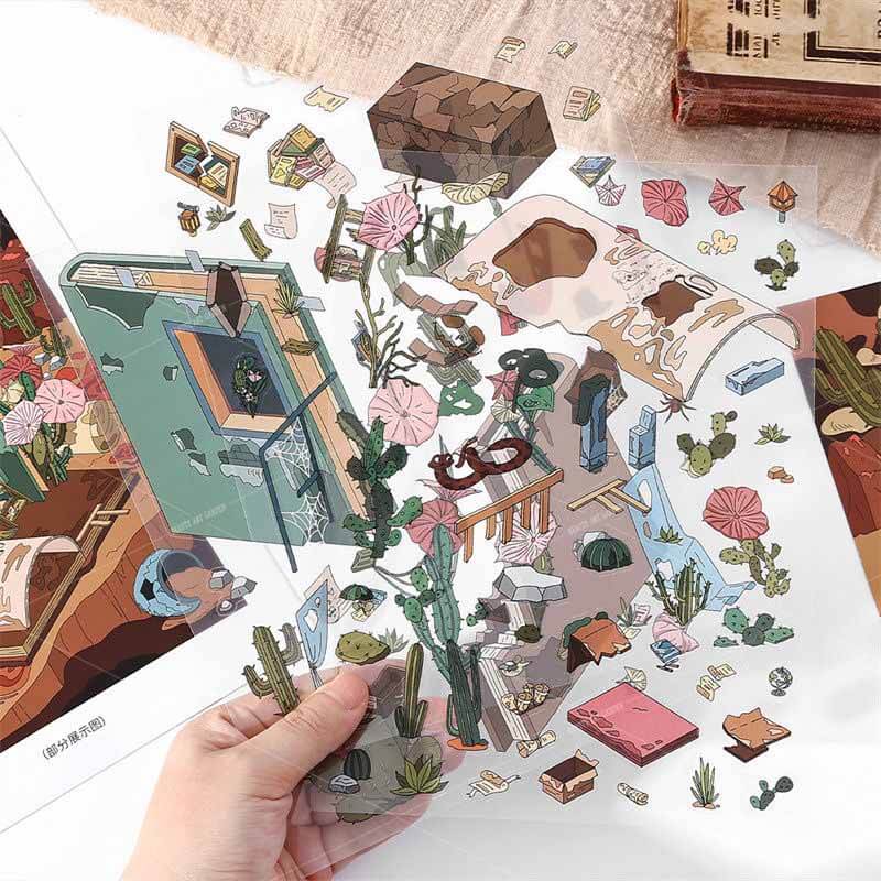 Lost Chapters DIY 3D Scene Stickers 2 Cute Miniature Scenes(L)