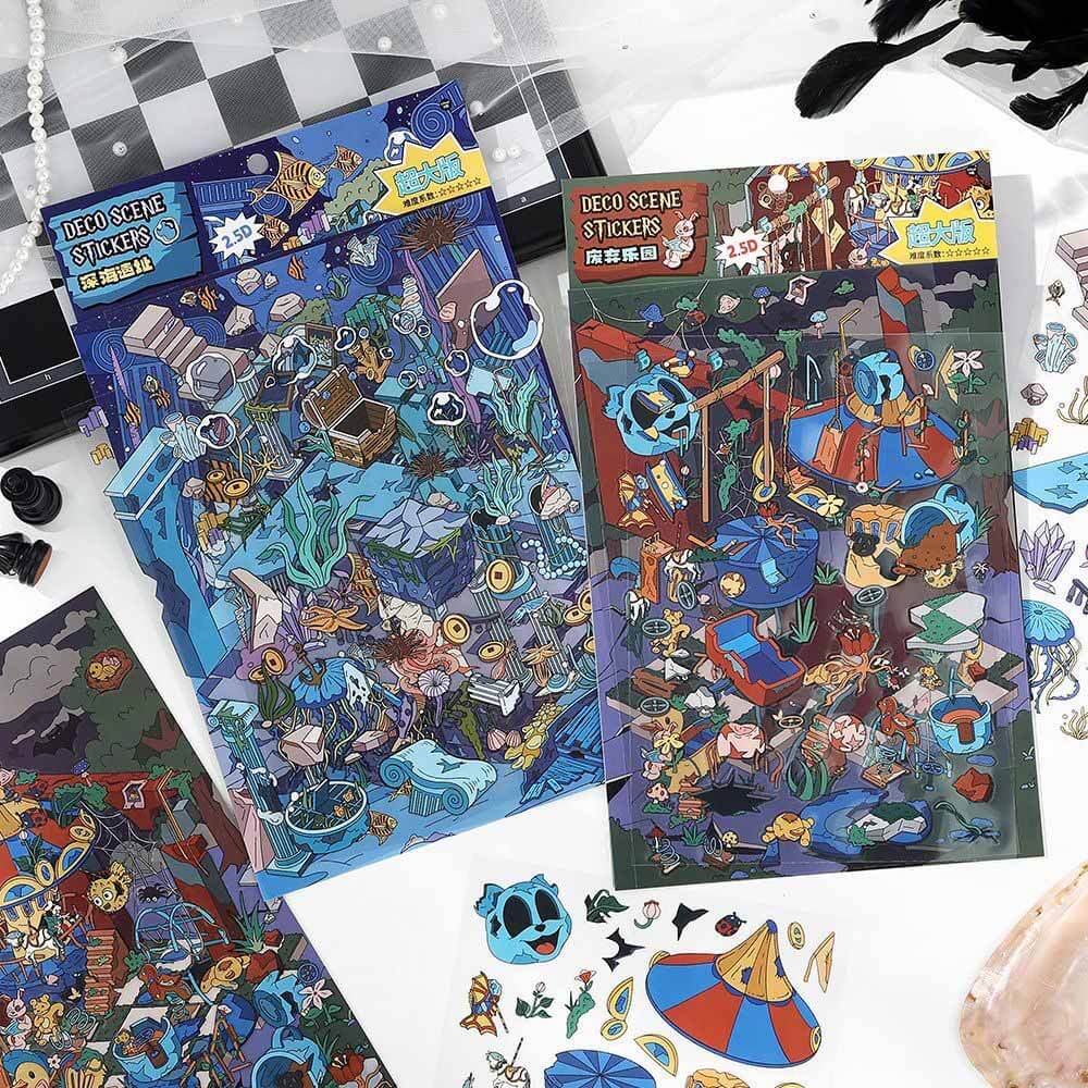 Lost Realms DIY 3D Scene Stickers 2 Cute Miniature Scenes(L)