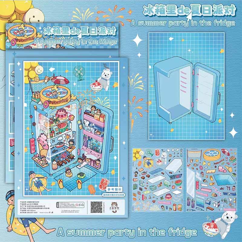 Lovely Chao DIY 3D Scene Stickers 4 Cute Miniature Scenes(L)