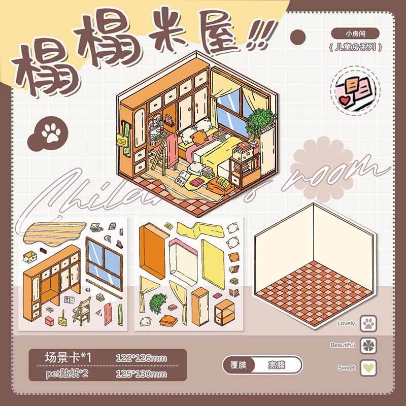 Lovely Cozy Cabin DIY 3D Scene Stickers 5 Cute Miniature Scenes(S)