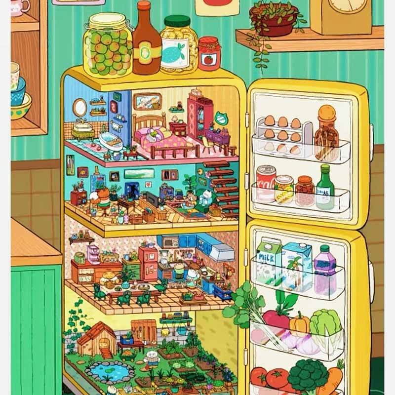 Lovely Living Diary 3D Scene Stickers 4 Cute Miniature Scenes