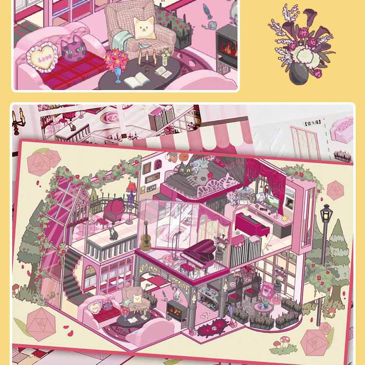 Luminous Haven DIY 3D Scene Stickers 4 Cute Miniature Scenes(L)