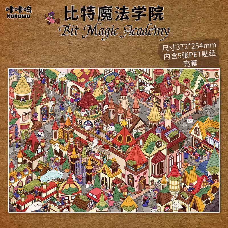 Magic Academy DIY 3D Scene Stickers Cute Miniature Scenes(XL)