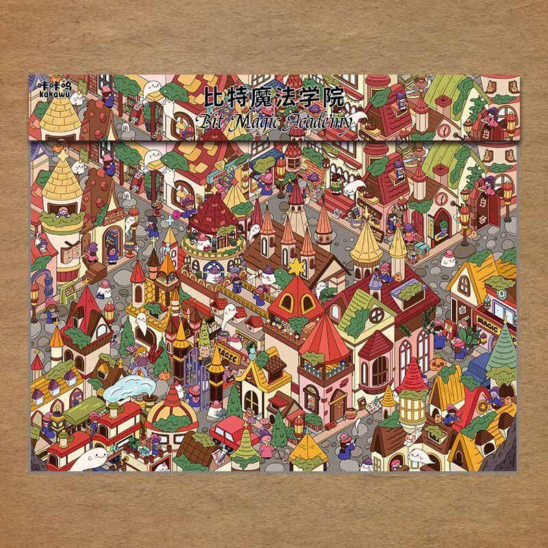 Magic Academy DIY 3D Scene Stickers Cute Miniature Scenes(XL)