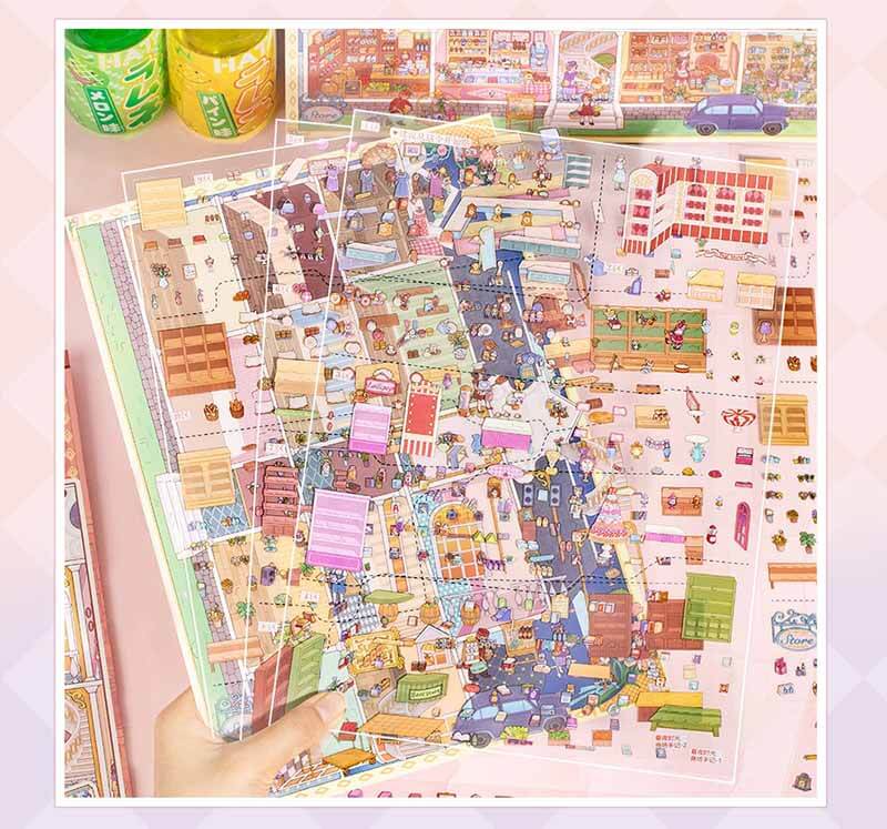 Magic Campus DIY 3D Scene Stickers With Guide Lines(XL)