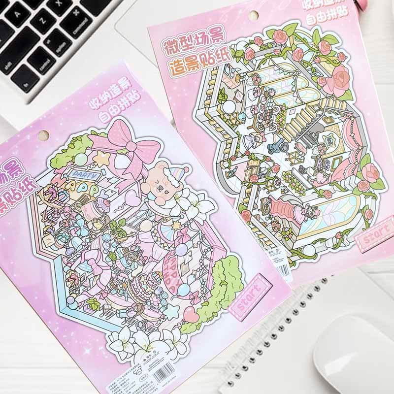 Magic Celebration DIY 3D Scene Stickers 4 Cute Miniature Scenes(S)