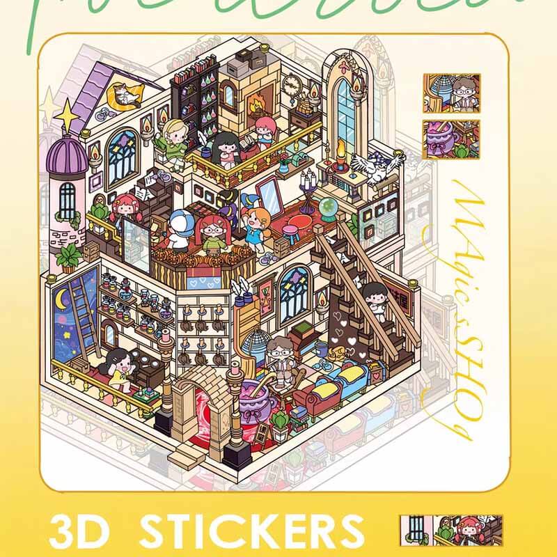 Magic Moments DIY 3D Scene Stickers 4 Cute Miniature Scenes(L)