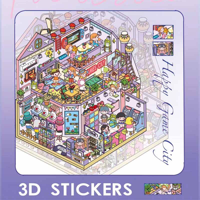 Magic Moments DIY 3D Scene Stickers 4 Cute Miniature Scenes(L)
