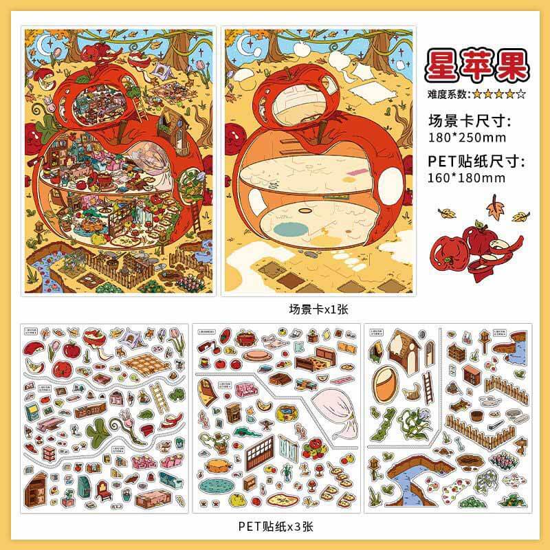 Orchard Hideaway DIY 3D Scene Stickers 2 Cute Scenes(L)