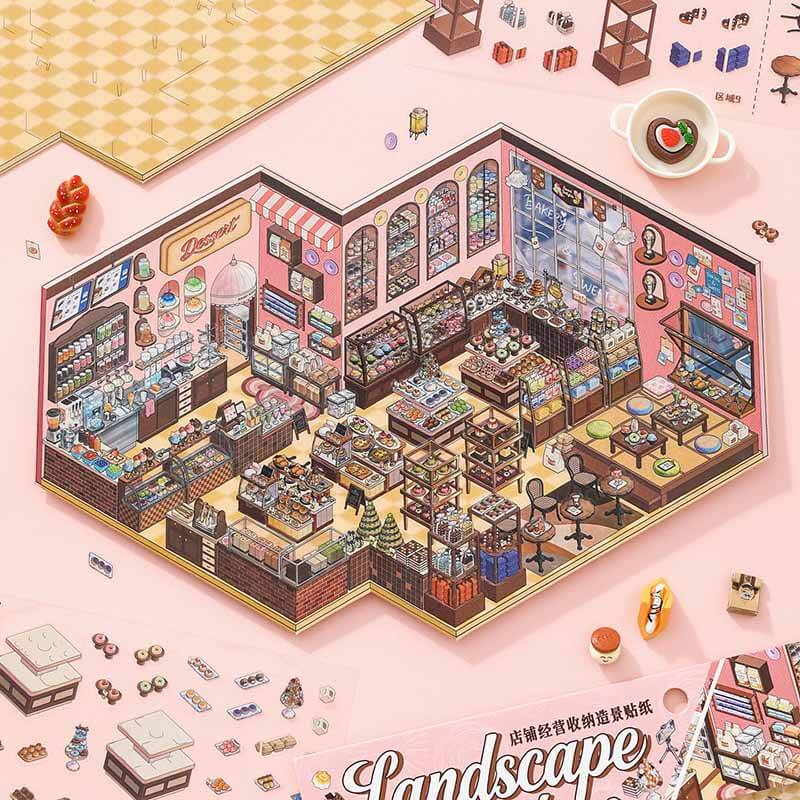 Sweet Treat DIY 3D Scene Stickers With Guide Lines(L)