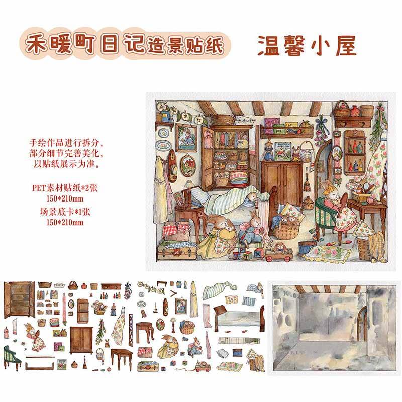 Workday Vibes DIY 3D Scene Stickers 4 Cute Scenes(XS&M)