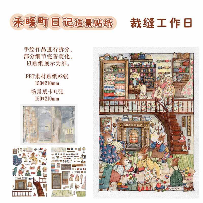 Workday Vibes DIY 3D Scene Stickers 4 Cute Scenes(XS&M)