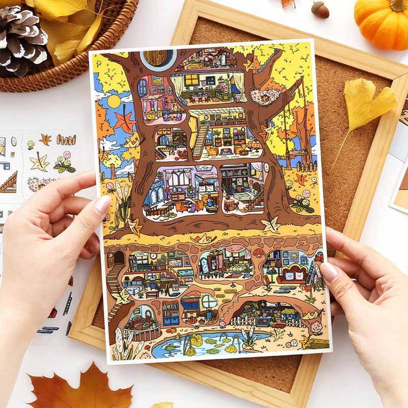 Orchard Hideaway DIY 3D Scene Stickers 2 Cute Scenes(L)