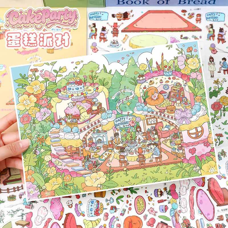 Tea & Treat DIY 3D Scene Stickers 2 Cute Miniature Scenes(L)