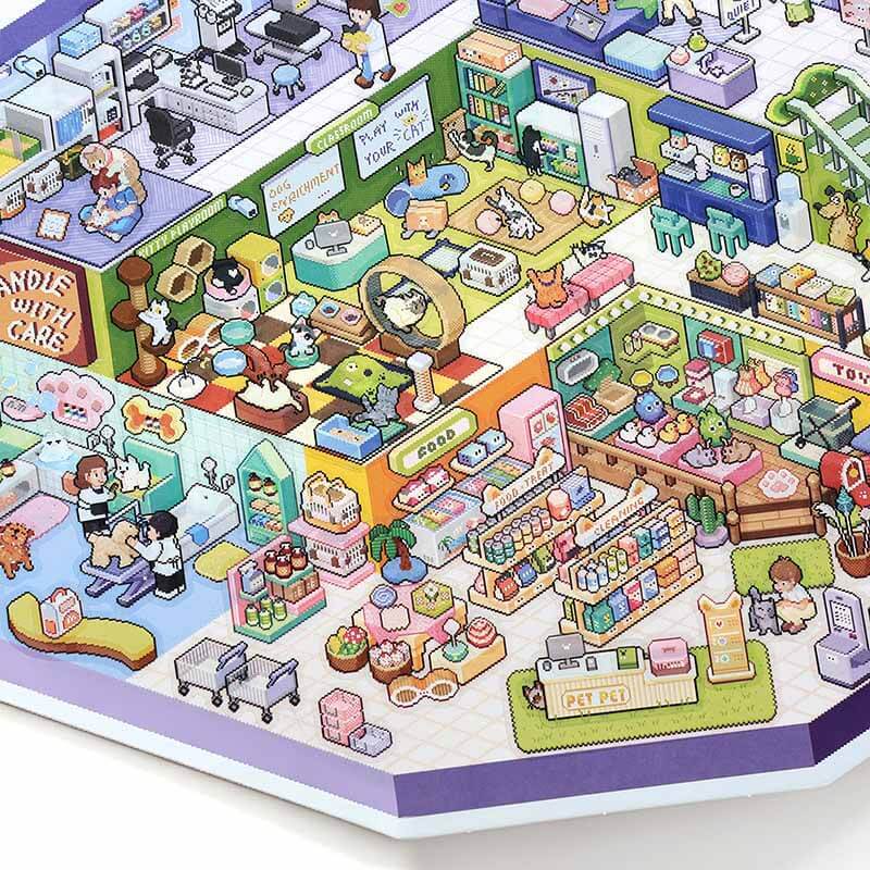 Pet Plaza DIY 3D Scene Stickers With Guide Lines(L)