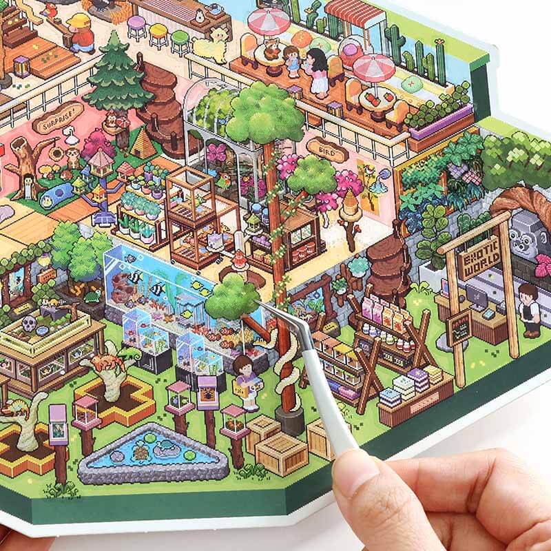 Pet Plaza DIY 3D Scene Stickers With Guide Lines(L)