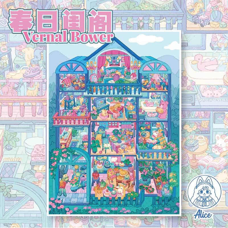 Sugary Little Days DIY 3D Scene Stickers 3 Cute Miniature Scenes(M&L)