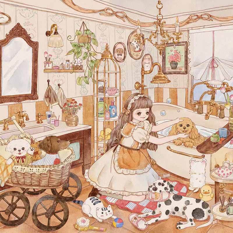 Solitary Note DIY 3D Scene Stickers 3 Cute Miniature Scenes(L)