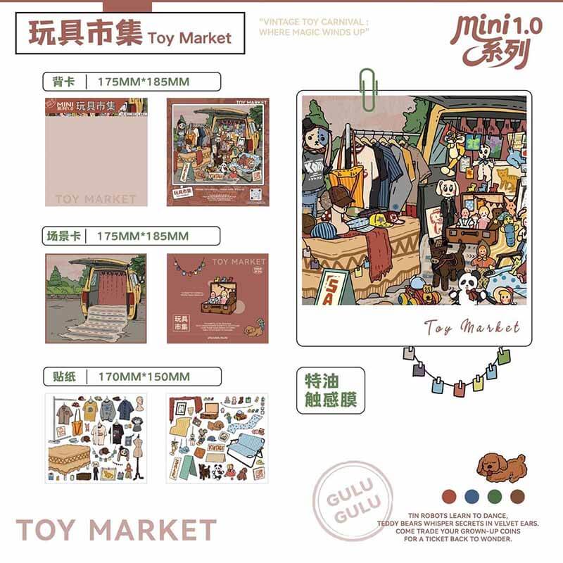 Market Carnival DIY 3D Scenes Sticker 4 Cute Scenes(S)