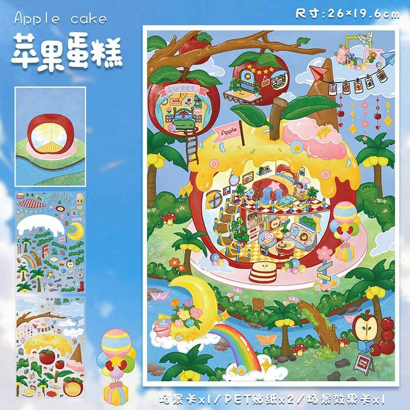 Meadow Days DIY 3D Scene Stickers 2 Cute Miniature Scenes(L)