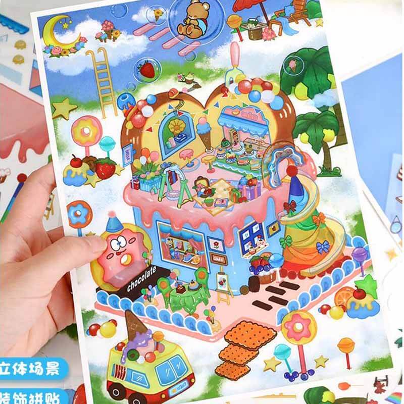Meadow Days DIY 3D Scene Stickers 2 Cute Miniature Scenes(L)