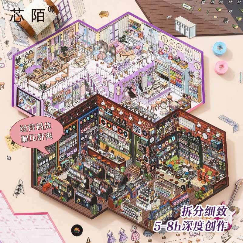 Memory Lane DIY 3D Scene Stickers 3 Cute  Scenes(L)