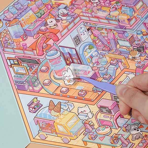 Mini Maker DIY 3D Scene Stickers 2 Cute Miniature Scenes(L)