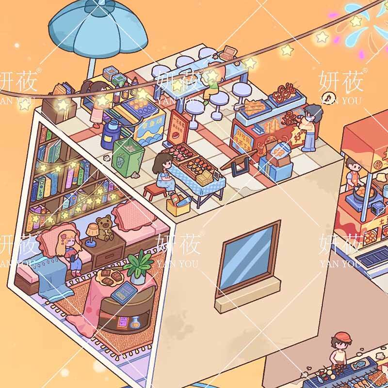 Mini Odyssey DIY 3D Scene Stickers 2 Cute Miniature Scenes(xL)