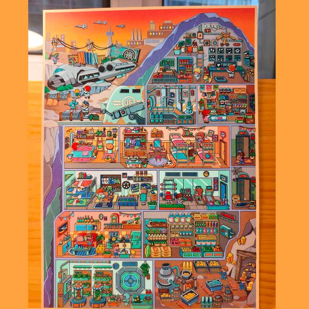 Mini Odyssey DIY 3D Scene Stickers 2 Cute Miniature Scenes(xL)