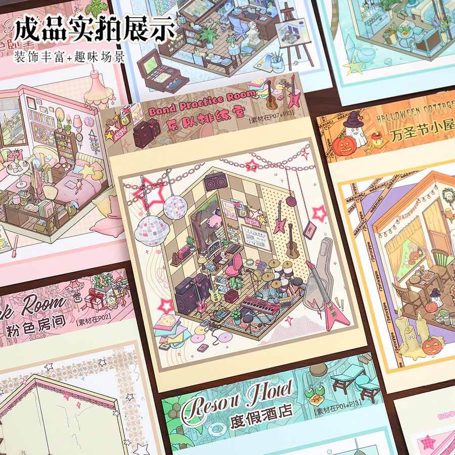 Modern Architecture Book DIY 3D Scene Stickers Cute Scenes(S)