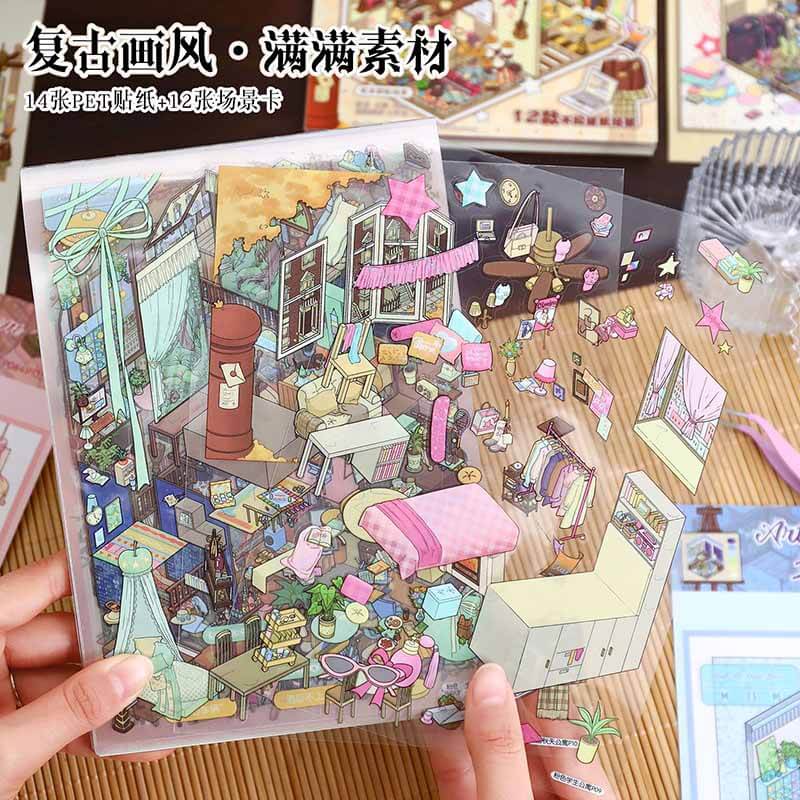 Modern Architecture Book DIY 3D Scene Stickers Cute Scenes(S)
