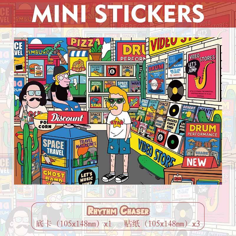 Modern Youth DIY 3D Scene Stickers 4 Cute Miniature Scenes(S)