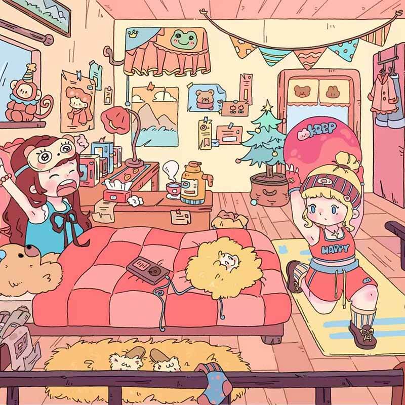 Morning Notes DIY 3D Scene Stickers 2 Cute Miniature Scenes(S)