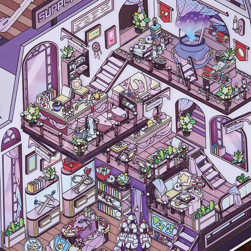 Enchanted Hideaway DIY 3D Scene Stickers 3 Cute Miniature Scenes(L)