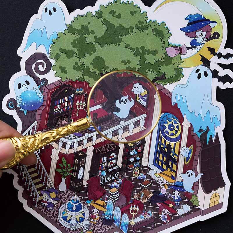 Mystery Vacation DIY 3D Scene Stickers 4 Cute Miniature Scenes(M&L)