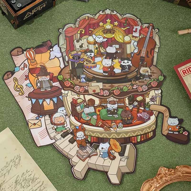 Mystic Carnival DIY 3D Scene Stickers 4 Cute Miniature Scenes(L)