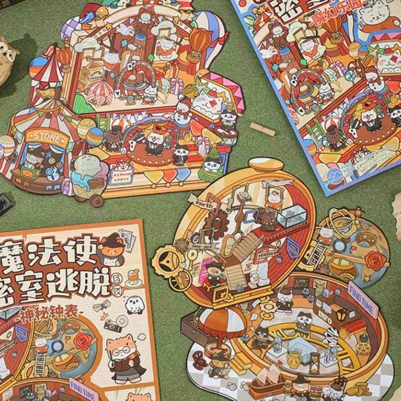 Mystic Carnival DIY 3D Scene Stickers 4 Cute Miniature Scenes(L)