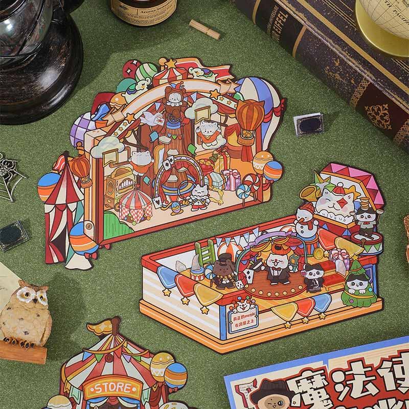 Mystic Carnival DIY 3D Scene Stickers 4 Cute Miniature Scenes(L)