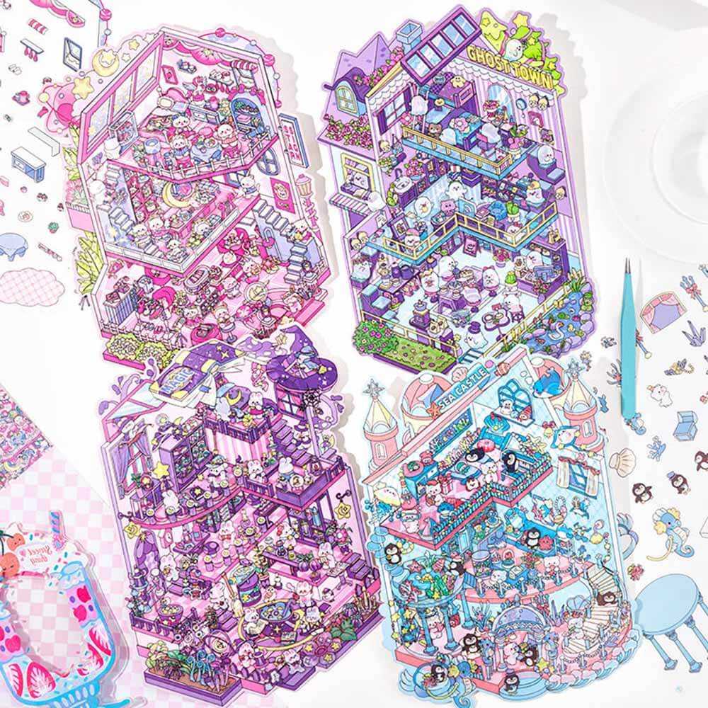 Mystic Realms DIY 3D Scene Stickers 4 Cute Miniature Scenes