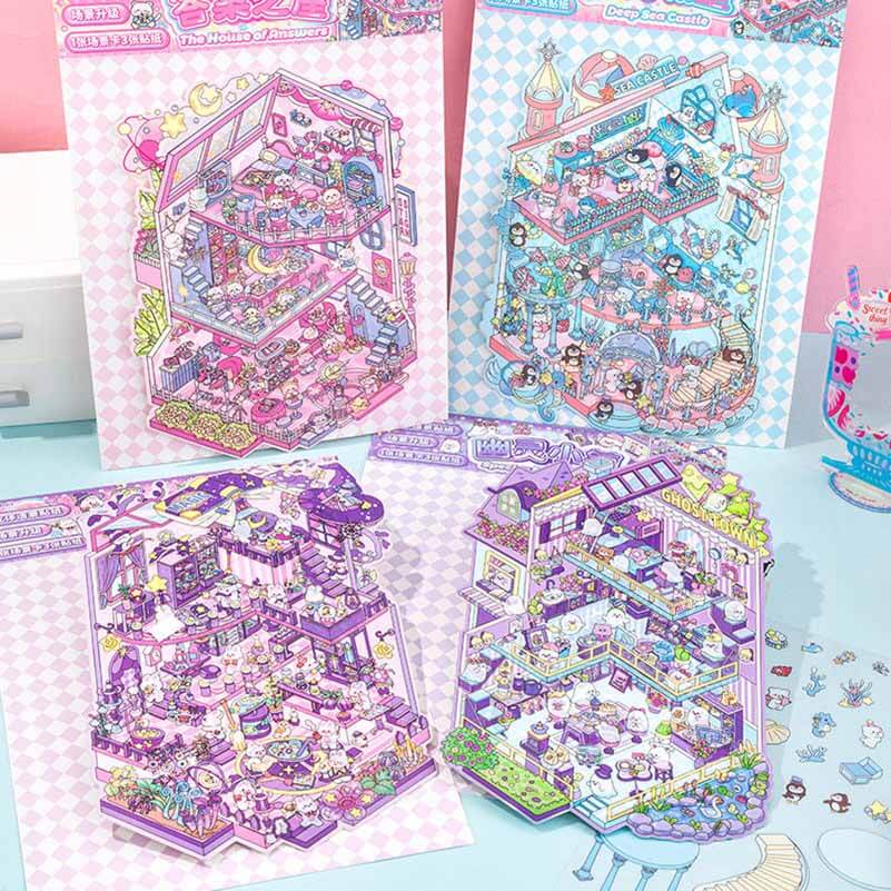Mystic Realms DIY 3D Scene Stickers 4 Cute Miniature Scenes